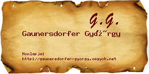 Gaunersdorfer György névjegykártya